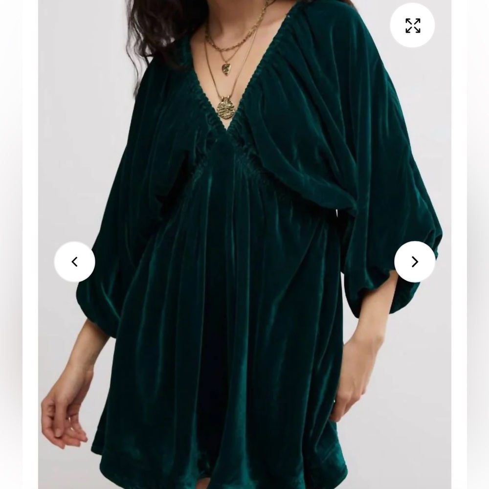 Free People Deep Green Mini Dress